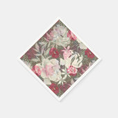 Rosa Blume Rosa Zitronen Blumenstrauß Serviette (Ecke)