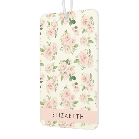 Rosa Blume, Rose, Aquarell-Blume, Ihr Name Autolufterfrischer (Links)