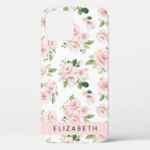 Rosa Blume, Rose, Aquarell-Blume, Ihr Name Case-Mate iPhone Hülle (Rückseite)