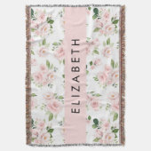 Rosa Blume, Rose, Aquarell-Blume, Ihr Name Decke (Vorderseite Vertikal)