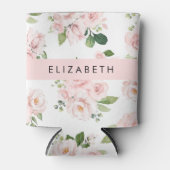 Rosa Blume, Rose, Aquarell-Blume, Ihr Name Dosenkühler (Vorderseite)