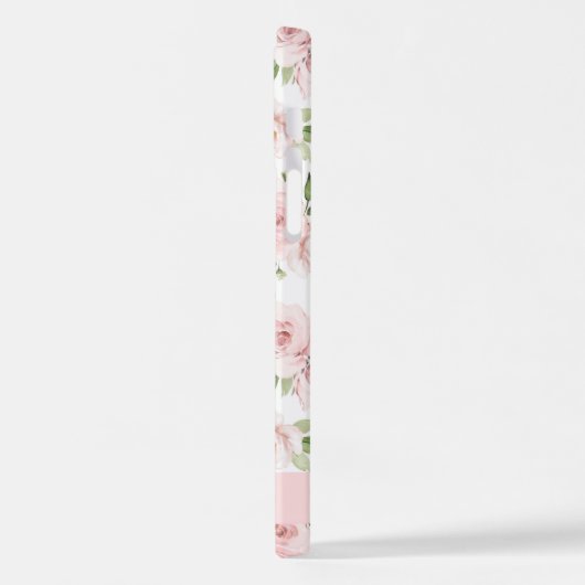 Rosa Blume, Rose, Aquarell-Blume, Ihr Name iPhone Hülle (Linke Seite)