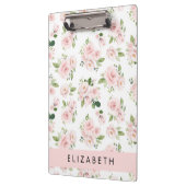 Rosa Blume, Rose, Aquarell-Blume, Ihr Name Klemmbrett (Links)