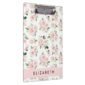 Rosa Blume, Rose, Aquarell-Blume, Ihr Name Klemmbrett (Rechts)