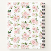 Rosa Blume, Rose, Aquarell-Blume, Ihr Name Notizblock (Rückseite)