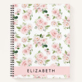 Rosa Blume, Rose, Aquarell-Blume, Ihr Name Notizblock (Vorderseite)