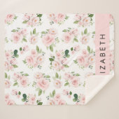 Rosa Blume, Rose, Aquarell-Blume, Ihr Name Sherpadecke (Vorderseite (Horizontal))