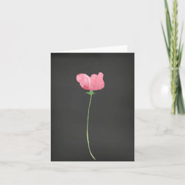Rosa Blume Rose Bug auf Schwarz Dankeskarte