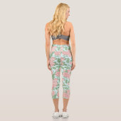 Rosa Blume Rose Garten Bouquet Muster Capri Leggings (Rückseite)