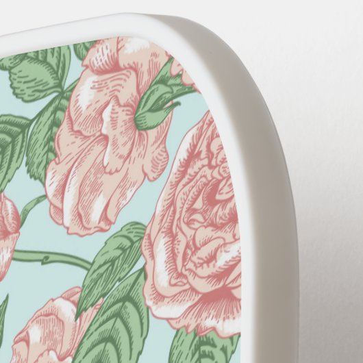 Rosa Blume Rose Garten Bouquet Muster Pickleball Schläger (Linke Seite)