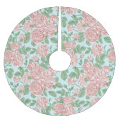 Rosa Blume Rose Garten Bouquet Muster Polyester Weihnachtsbaumdecke (Vorderseite)