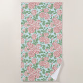 Rosa Blume Rose Garten Bouquet Muster Strandtuch (Vorderseite)