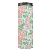 Rosa Blume Rose Garten Bouquet Muster Thermosbecher (Rückseite)