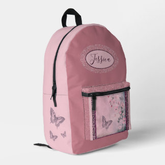 Rosa Blume, Rose, Glitzer Rosa Rucksack