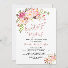 Rosa Blume Rose Gold Bachelorette Wochenende Einladung
