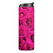 Rosa Blume Rose Hintergrund Thermosbecher (Nach links gedreht)