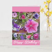 Rosa Blume Rose Petunia Daisy Birthday Karte (Gelbe Blume)