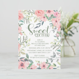 Rosa Blume rot Sage Green Blätter Sweet 16