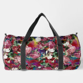 Rosa Blume, rotes Muster, bedruckt Duffle Bag (Rückseite)