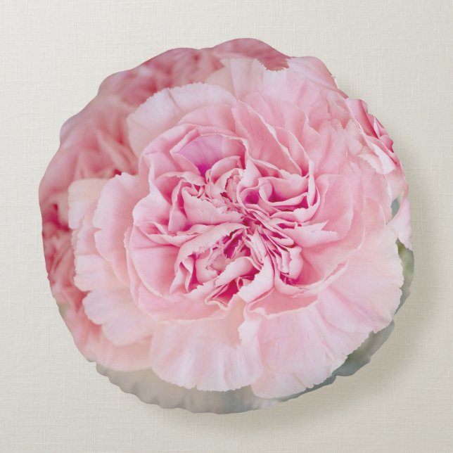 Rosa Blume Rundes Kissen (Rückseite)