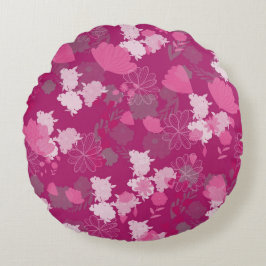 rosa Blume Rundes Kissen