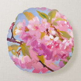 Rosa Blume Rundes Kissen