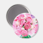 Rosa Blume Rundmagnet Magnet (Vorderseite/Rückseite)