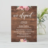 Rosa Blume Rustikal wir haben nur Empfang gekocht Einladung (Stehend Vorderseite)