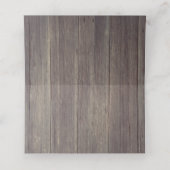 Rosa Blume Rustikale Holzhochzeit Platzkarte (Innenseite Aufgefaltet)