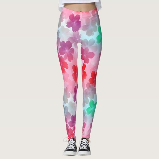 Rosa Blume Sakura Abstrakt Leggings (Vorderseite)