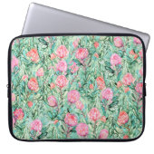 Rosa Blume, Salbei grün, nahtlos. Laptopschutzhülle (Vorderseite)