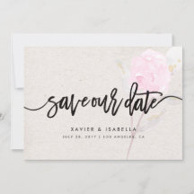 Rosa Blume | Save-The-Date-Ankündigung