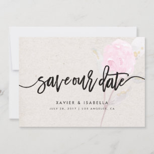 Rosa Blume   Save-The-Date-Ankündigung Save The Date