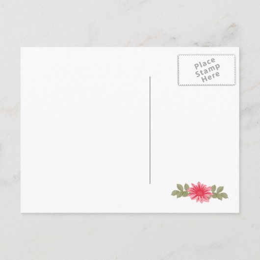 Rosa Blume Save the Date Postkarte (Rückseite)