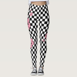 Rosa Blume Scheckte Spandex-Leggings Leggings