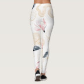 Rosa Blume Schlangenmuster Leggings (Rückseite)