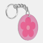 Rosa Blume Schlüsselanhänger (Vorderseite links)