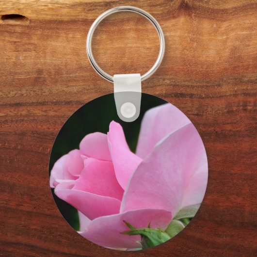 Rosa Blume Schlüsselanhänger (Vorderseite)