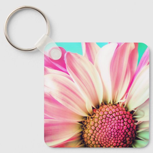 Rosa Blume Schlüsselanhänger (Vorderseite)