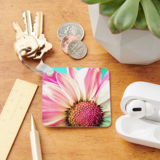 Rosa Blume Schlüsselanhänger (Schreibtisch)