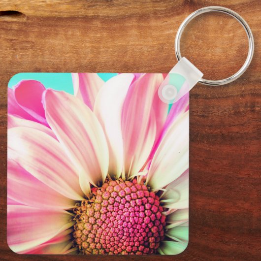 Rosa Blume Schlüsselanhänger (Rückseite)