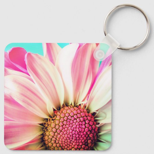 Rosa Blume Schlüsselanhänger (Rückseite)