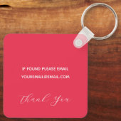 Rosa Blume Schlüsselanhänger mit Monogramm (Rückseite)