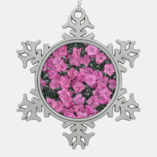Rosa Blume Schneeflocken Zinn-Ornament