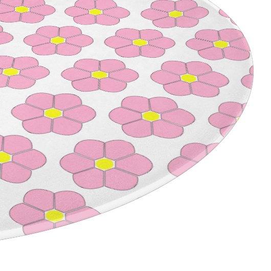 rosa Blume Schneidebrett (Ecke)