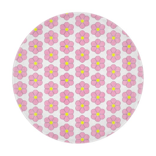 rosa Blume Schneidebrett (Vorderseite)