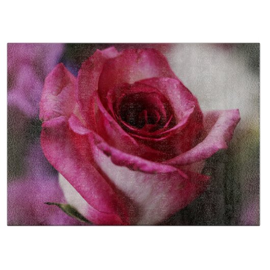 Rosa Blume Schneidebrett (Vorderseite)
