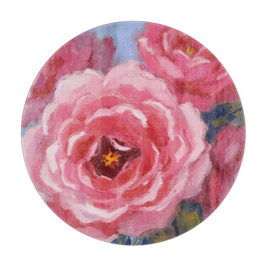 Rosa Blume Schneidebrett (Vorderseite)