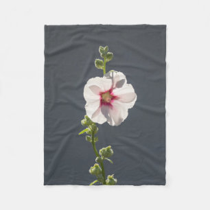Rosa Blume Schwarze grüne Blätter auf dunkelgrau Fleecedecke