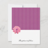 Rosa Blume Schwarzes Band Einladung Hochzeit (Rückseite)